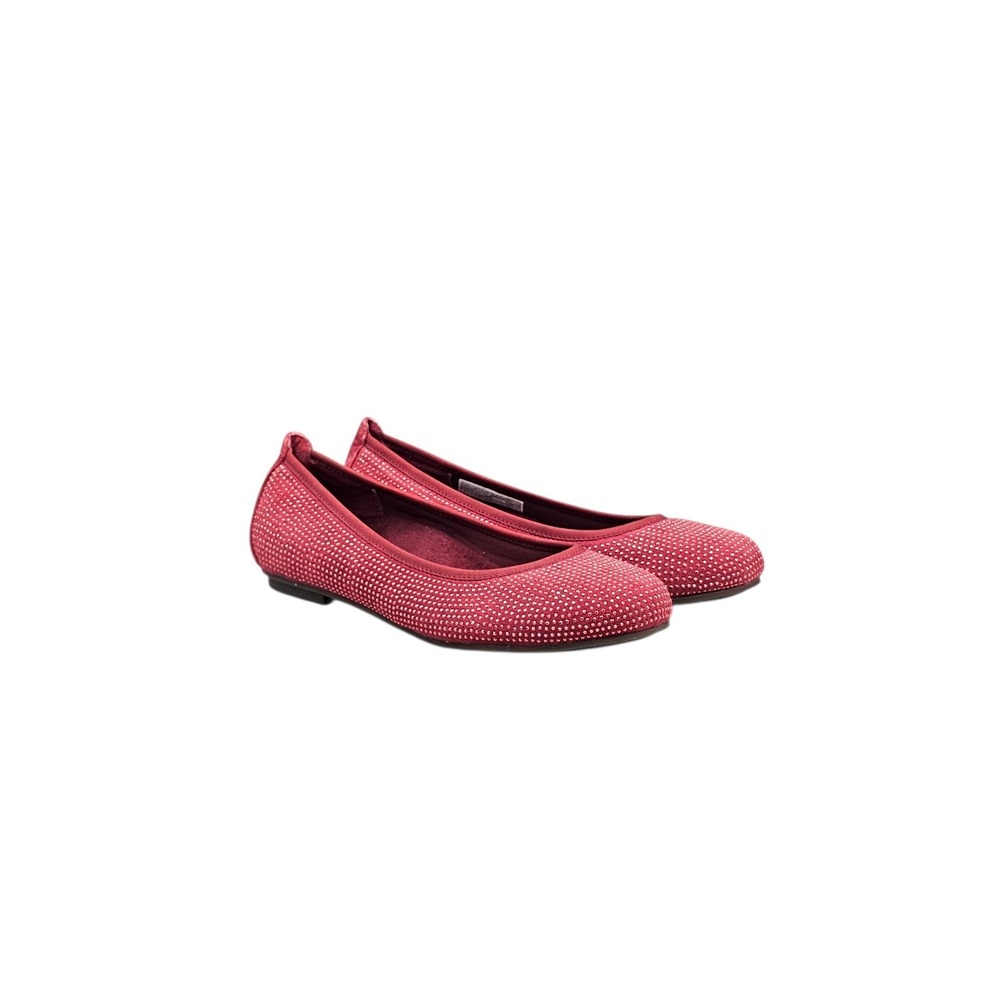 Vionic Willow Red Sparkle Beaded Suede Ballet Flats Womens Size 8 TVW4581